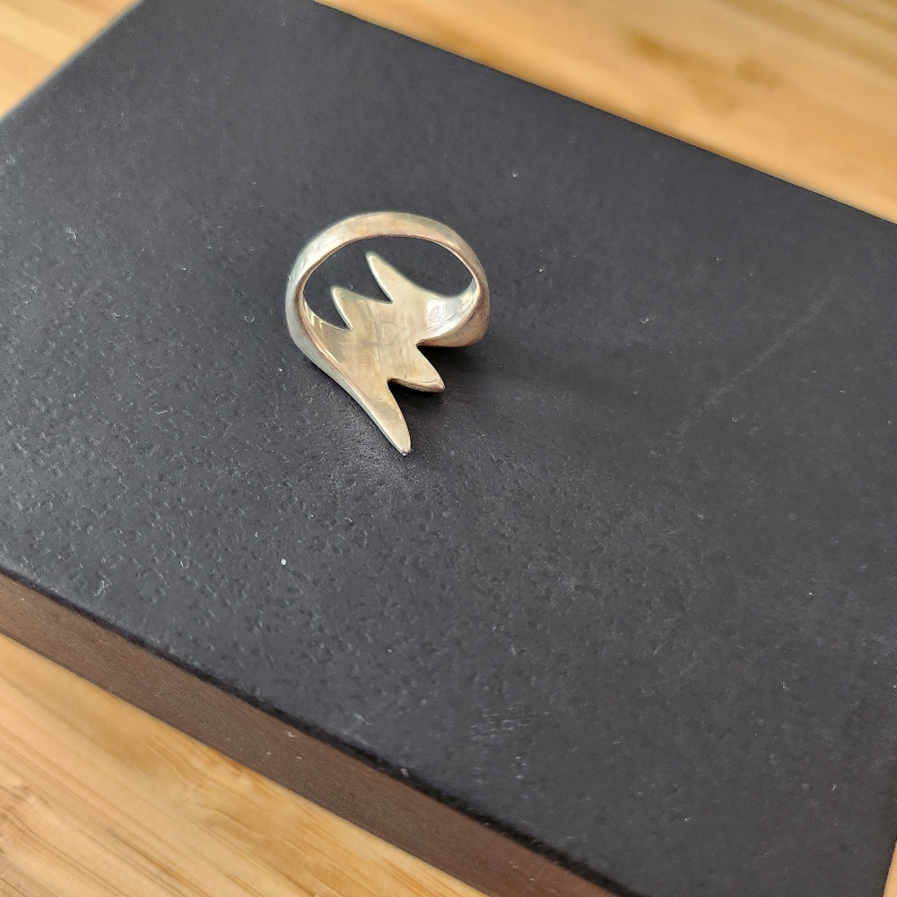 Sterling Silver Lightning Bolt Ring - image 2